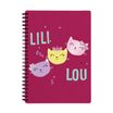 Cahier de textes à spirale Lili Lou - 18 x 22 cm - rose - Bagtrotter