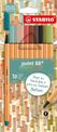 STABILO Point 88 Nature Colors - Pack de 10 feutres fins - 0.4 mm - couleurs assorties
