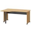Bureau compact à gauche JAZZ+ - 160 cm - Pieds panneaux - chêne du bocage