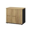 Armoire basse JAZZ+ - L80 x H71 x P48 - 3 portes - chêne du bocage