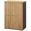 Armoire haute JAZZ+ - L80 x H112 x P48 - 3 portes - chêne du bocage