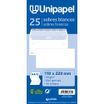 PAQUETE 25 SOBRE BCO 90G 110X220 A.FACIL T.SI ( 20111270 )
