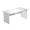 Bureau droit Trend - L140 - Pieds panneaux - plateau blanc