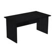 Bureau droit Trend - L140 - Pieds panneaux - plateau imitation frêne noir