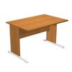 Bureau droit Trend - L120 - Pieds bois - plateau imitation aulne