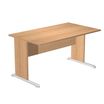 Bureau droit Trend - L140 - Pieds bois - plateau imitation hêtre