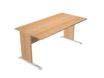 Bureau droit Trend - L160 - Pieds bois - plateau imitation hêtre