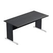 Bureau droit Trend - L160 - Pieds bois - plateau imitation frêne noir
