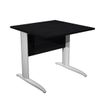 Bureau droit Trend - L80 - Pieds métals - plateau imitation frêne noir - pied alu