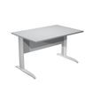 Bureau droit Trend - L120 - Pieds métals - plateau gris