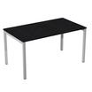 Bureau droit Trend - L140 - pieds arches  - plateau imitation frêne noir