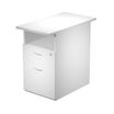 Caisson hauteur bureau Trend - L43xP80xH72 cm - 2 tiroirs dont 1 DS + 1 niche - blanc