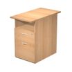 Caisson hauteur bureau Trend - L43xP80xH72 cm - 2 tiroirs dont 1 DS + 1 niche - imitation hêtre