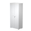 Bibliothèque haute Trend - L80xP44xH180 cm - 2 portes en mélaminé avec serrure - gris