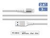 Force Power Lite - Câble USB (M) pour Lightning - 3 m - blanc