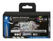 STAEDTLER Pigment soft brush 372 - 6 feutres pointe pinceau souple - gris & noir assortis