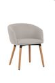 Fauteuil ARCO - 4 pieds bois - beige lin