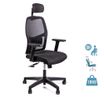 Fauteuil de bureau CALLIOPE - accoudoirs réglables - appui-tête - noir