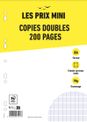 Les Prix Mini - copies doubles - 200 pages - A4 - grands carreaux (Seyes) - perforées