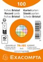 Exacompta - Pack de 100 fiches Bristol quadrillé 5x5 - A7 (74x105) - petits carreaux - assorties sous film