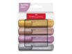 Faber-Castell Textliner 46 - Pack de 4 surligneurs métalliques - rose perle, argent brillant, rubis brillant, or glamour