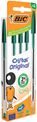 BIC Cristal Original - 4 Stylos à bille 4 couleurs - vert - 1 mm - pointe moyenne