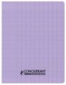 Conquérant Classique - Cahier polypro 24 x 32 cm - 96 pages - grands carreaux (Seyes) - lilas