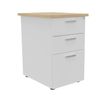 Caisson HT bureau - steely/stelly manager - Profondeur 60 cm - blanc perle - top chene 