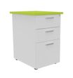 Caisson HT bureau - steely/stelly manager - Profondeur 60 cm - blanc perle - top vert