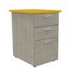 Caisson HT bureau - steely/stelly manager - Profondeur 60 cm - chene gris - top jaune curry