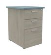 Caisson HT bureau - steely/stelly manager - Profondeur 60 cm  - chene gris  - top bleu argile