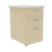 Caisson HT bureau - steely/stelly manager - Profondeur 60 cm - erable - top blanc perle