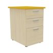 Caisson HT bureau - steely/stelly manager - Profondeur 60 cm - erable - top jaune curry