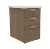 Caisson HT bureau - steely/stelly manager - Profondeur 60 cm - noyer - top blanc perle