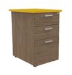 Caisson HT bureau - steely/stelly manager - Profondeur 60 cm - noyer - top jaune curry