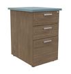Caisson HT bureau - steely/stelly manager - Profondeur 60 cm - noyer - top bleu argile 