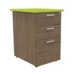 Caisson HT bureau - steely/stelly manager - Profondeur 60 cm - noyer - top vert