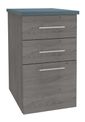 Caisson HT bureau - steely/stelly manager - Profondeur 60 cm  - chene gris  - top bleu argile
