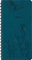 Agenda de poche spiralé Primrose - 1 semaine sur 2 pages - 9,5 x 17 cm - vert canard - Oberthur