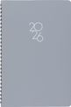 Agenda à spirale Portland - 1 semaine sur 2 pages - 17 x 24,5 cm - gris - Oberthur
