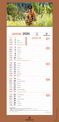 Calendrier mensuel en papier sur plaque illustrée - 16 x 33 cm - différents modèles disponibles - Oberthur