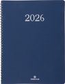 Agenda spiralé Galway - 1 semaine sur 2 pages - 22 x 28 cm - bleu marine - Oberthur