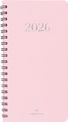Agenda de poche spiralé Galway - 1 semaine sur 2 pages - 9,5 x 17 cm - rose - Oberthur