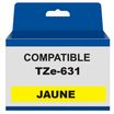 Ruban compatible Brother TZE-631 - noir sur jaune - rouleau (1,2 cm x 8 m) - The Premium Solution