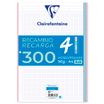 Recambio Clairefontaine A4 300 hojas 5 colores pastel cuadro 5x5 90 g/m²