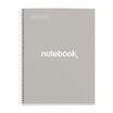 Notebook Emotions, Couverture rigide, A4, lignes horizontales 7 mm, 80 feuilles de 1 couleur, Miquelrius, Gris.