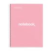 Notebook Emotions, Couverture rigide, A4, lignes horizontales 7 mm, 80 feuilles de 1 couleur, Miquelrius, Rose.