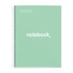 Notebook Emotions, Couverture rigide, A4, lignes horizontales 7 mm, 120 feuilles de 5 couleurs, Miquelrius, Menthe.
