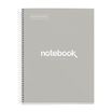 Notebook Emotions, Couverture rigide, A4, lignes horizontales 7 mm, 120 feuilles de 5 couleurs, Miquelrius, Gris.