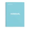 Notebook Emotions, Couverture rigide, A4, lignes horizontales 7 mm, 120 feuilles de 5 couleurs, Miquelrius, Bleu Ciel.